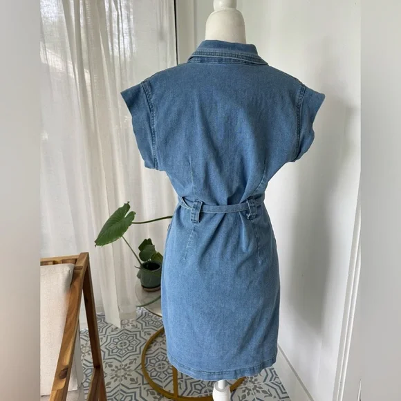 Women’s SHEIN Denim Button-Down Dress Size Large - Picture 5 of 10